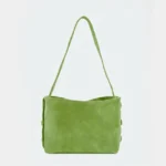 Zenia Shoulder Bag | Olive Suede Leather