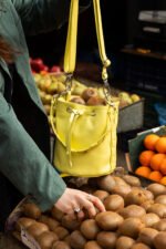 Cleo Mini Bucket Bag | Lemon Dollaro Leather