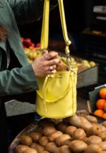 Cleo Mini Bucket Bag | Lemon Dollaro Leather - Image 3