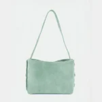 Τσάντα Ώμου Zenia | Δέρμα Σουετ Μέντα