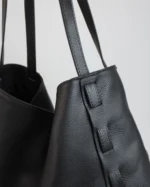 Alcyone Oversized Tote | Black Leather - Image 4