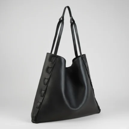 Alcyone Oversized Tote | Black Leather