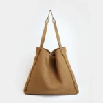 Alcyone Oversized Tote | Caramel Brown Suede