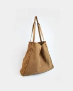 Alcyone Oversized Tote | Caramel Brown Suede - Image 2