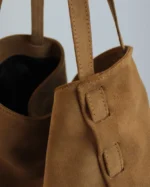 Alcyone Oversized Tote | Caramel Brown Suede - Image 4