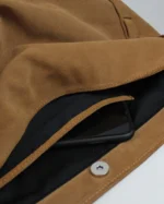 Alcyone Oversized Tote | Caramel Brown Suede - Image 3