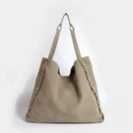 Alcyone Tote Bag | Taupe Suede