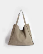 Alcyone Tote Bag | Taupe Suede