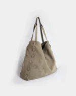Alcyone Tote Bag | Taupe Suede - Image 2
