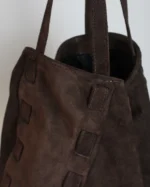 Alcyone Oversized Tote | Chocolate Suede - Image 4