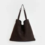 Alcyone Oversized Tote | Chocolate Suede