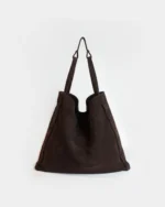 Alcyone Oversized Tote | Chocolate Suede
