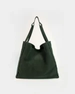 Alcyone Oversized Tote | Pine Green Suede
