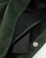 Alcyone Oversized Tote | Pine Green Suede - Image 4