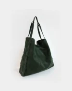 Alcyone Oversized Tote | Pine Green Suede - Image 2