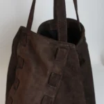 Alcyone Oversized Tote | Chocolate Suede - Image 3