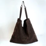 Alcyone Oversized Tote | Chocolate Suede - Image 2
