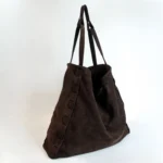 Alcyone Oversized Tote | Chocolate Suede