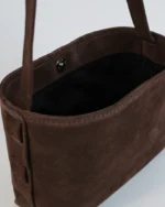 Zenia Shoulder Bag | Chocolate Suede - Image 3