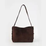 Zenia Shoulder Bag | Chocolate Suede