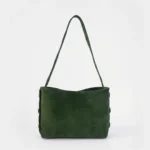 Zenia Shoulder Bag | Pine Green Suede