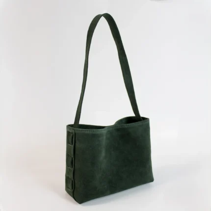 Zenia Shoulder Bag | Pine Green Suede