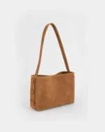 Zenia Shoulder Bag | Camel Brown Suede - Image 2