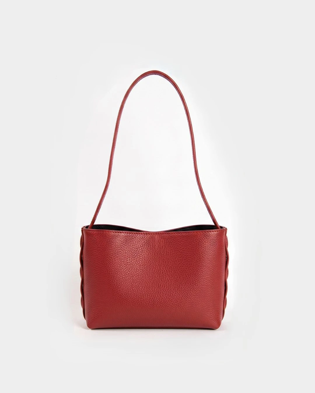 Red Zenia Leather Shoulder Bag Face Zenia Shoulder Bag | Cherry Red Leather - Image 1