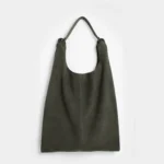 Thalia Tote | Khaki Suede Leather