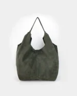 Thalia Tote | Khaki Suede Leather - Image 2
