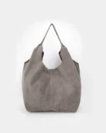 Thalia Tote | Taupe Suede Leather - Image 2
