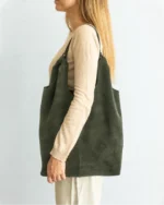 Thalia Tote | Khaki Suede Leather - Image 2
