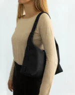 Athena Hobo Bag | Black Nappa Leather - Image 2