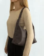 Athena Hobo Bag | Chocolate Brown Nappa Leather - Image 2