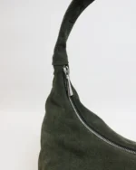 Athena Hobo Bag | Khaki Suede Leather - Image 6