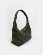 Athena Hobo Bag | Khaki Suede Leather - Image 3