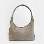 Athena Hobo Bag | Taupe Suede Leather