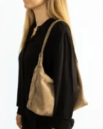 Athena Hobo Bag | Taupe Suede Leather - Image 2