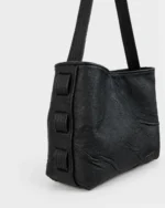 Zenia Shoulder Bag | Distressed Black Nappa Leather - Image 4