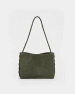 Zenia Shoulder Bag | Khaki Suede