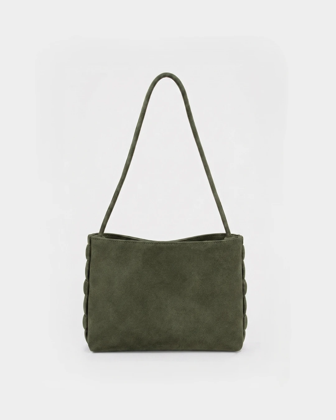 Zenia Leather Handbag Khaki Suede Face Zenia Shoulder Bag | Khaki Suede - Image 1