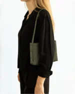 Zenia Shoulder Bag | Khaki Suede - Image 2