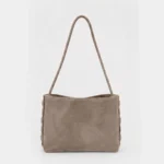 Zenia Shoulder Bag | Taupe Suede