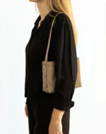 Zenia Shoulder Bag | Taupe Suede - Image 2
