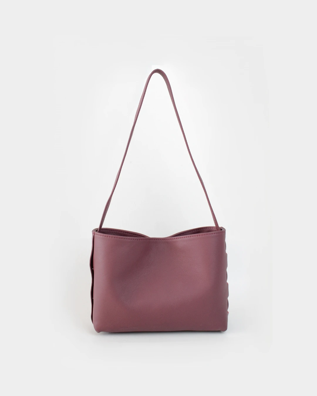 Zenia Nappa Leather Handbag Burgundy Face Zenia Shoulder Bag | Nappa Burgundy Leather - Image 1