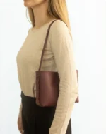 Zenia Shoulder Bag | Nappa Burgundy Leather - Image 2