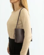 Zenia Shoulder Bag | Nappa Chocolate Brown Leather - Image 2